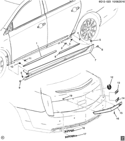 BODY MOLDINGS-SHEET METAL-REAR COMPARTMENT HARDWARE-ROOF HARDWARE Cadillac XTS 2015-2015 G MOLDINGS/BODY-LOWER