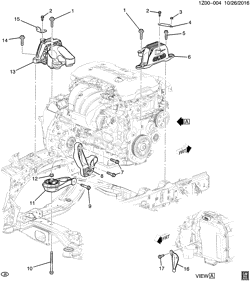 MOTEUR 4 CYLINDRES Chevrolet Malibu (New Model) 2016-2016 ZD,ZF69 ENGINE & TRANSMISSION MOUNTING (LTG/2.0X, AUTOMATIC MRC)