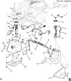 FUEL SYSTEM-EXHAUST-EMISSION SYSTEM Chevrolet Corvette 2014-2014 YY07-67 FUEL TANK & MOUNTING