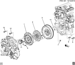 4-CYLINDER ENGINE Chevrolet Cruze (Carryover Model) 2011-2016 P69 CLUTCH (MANUAL TRANSMISSION MZ0)
