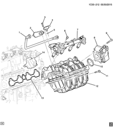 3-ЦИЛИНДРОВЫЙ ДВИГАТЕЛЬ Chevrolet Spark 2016-2017 DN,DP48 ENGINE ASM-1.4L L4 PART 5 INTAKE MANIFOLD & FUEL RELATED PARTS (LV7/1.4A)