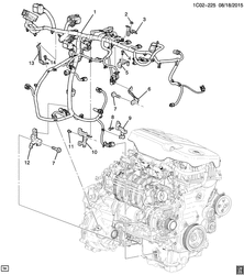 FIAÇÃO CHASSI-LÂMPADAS Chevrolet Spark (New Model) 2016-2017 DU,DV,DW48 WIRING HARNESS/ENGINE (LV7/1.4A, MANUAL MR7)