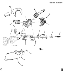 FRONT SUSPENSION-STEERING Chevrolet Spark (New Model) 2016-2017 DU,DW48 STEERING COLUMN PART 2 SWITCHES AND COVERS