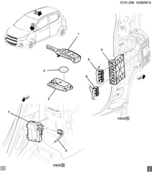 WINDSHIELD-WIPER-MIRRORS-INSTRUMENT PANEL-CONSOLE-DOORS Chevrolet Spark (New Model) 2016-2017 DU,DV,DW48 ENTRY SYSTEM/KEYLESS REMOTE (AU3)
