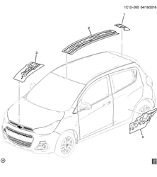 BODY MOLDINGS-SHEET METAL-REAR COMPARTMENT HARDWARE-ROOF HARDWARE Chevrolet Spark (New Model) 2016-2017 DV48 DECALS/BODY (BLACK STRIPE C3O)