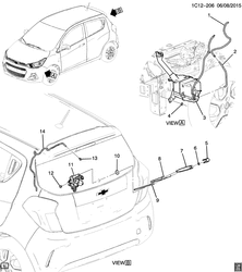 BODY MOLDINGS-SHEET METAL-REAR COMPARTMENT HARDWARE-ROOF HARDWARE Chevrolet Spark (New Model) 2016-2017 DU,DV,DW48 WIPER SYSTEM/REAR WINDOW