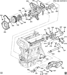 4-ЦИЛИНДРОВЫЙ ДВИГАТЕЛЬ Chevrolet Cruze Notchback - LAAM 2012-2016 PT,PU69 ENGINE ASM-1.8L L4 PART 3 FRONT COVER & COOLING (LUW/1.8M)