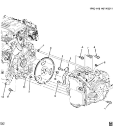 4-CYLINDER ENGINE Chevrolet Tracker/Trax - Europe 2014-2015 JH76 ENGINE TO TRANSMISSION MOUNTING (LUJ/1.4-8, AUTOMATIC MH8)
