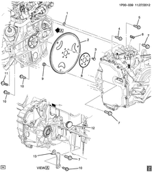4-ЦИЛИНДРОВЫЙ ДВИГАТЕЛЬ Chevrolet Cruze Notchback - LAAM 2013-2016 PT,PU69 ENGINE TO TRANSMISSION MOUNTING (LUW/1.8M, AUTOMATIC MH9)