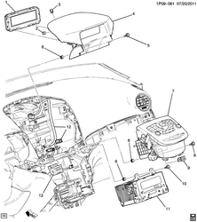 BODY MOUNTING-AIR CONDITIONING-INSTRUMENT CLUSTER Chevrolet Orlando - Europe 2013-2013 PP,PQ,PR75 RADIO MOUNTING (NAVIGATION UCU)