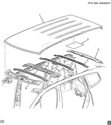 BODY MOLDINGS-SHEET METAL-REAR COMPARTMENT HARDWARE-ROOF HARDWARE Chevrolet Orlando - Europe 2011-2014 PP,PQ,PR75 SHEET METAL/BODY PART 3 ROOF (EXC SUNROOF CF5)