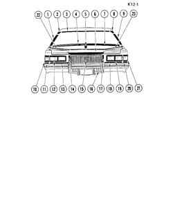 МОЛДИНГИ КУЗОВА-ЛИСТОВОЙ МЕТАЛ Cadillac Fleetwood Sedan 1976-1976 C,D FRONT MOLDINGS