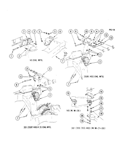 4-ЦИЛИНДРОВЫЙ ДВИГАТЕЛЬ Pontiac Firebird 1977-1981 F ENGINE & TRANSMISSION MOUNTING