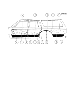 МОЛДИНГИ КУЗОВА-ЛИСТОВОЙ МЕТАЛ Chevrolet Caprice 1981-1981 BN35 SIDE MOLDINGS (W/WOODGRAIN)