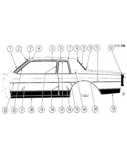 BODY MOLDINGS-SHEET METAL Chevrolet Impala 1981-1981 BL,BN47 SIDE MOLDINGS