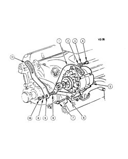 CHASSIS WIRING-LAMPS Chevrolet Corvette 1966-1972 Y GENERATOR MOUNTING (327, 350)