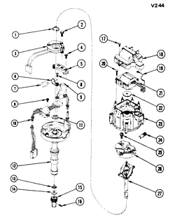 CHASSIS WIRING-LAMPS Chevrolet Corvette 1981-1982 Y HIGH ENERGY IGNITION DISTRIBUTOR