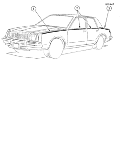 МОЛДИНГИ КУЗОВА-ЛИСТОВОЙ МЕТАЛ Buick Skylark 1981-1981 X69 STRIPES (D90)