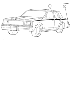МОЛДИНГИ КУЗОВА-ЛИСТОВОЙ МЕТАЛ Buick Regal 1981-1981 A69 STRIPES (D90)