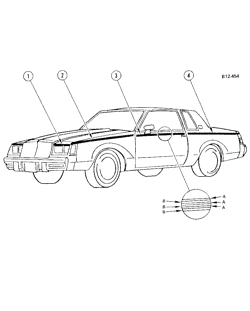 BODY MOLDINGS-SHEET METAL Buick Regal 1981-1981 A47 STRIPES (D90)