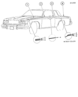 BODY MOLDINGS-SHEET METAL Buick Electra 1981-1981 CX37 STRIPES (DY1)