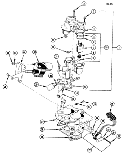 FUEL-EXHAUST-CARBURETION Cadillac Commercial Chassis 1981-1981 THROTTLE BODY (368 W/D.E.F.I.)