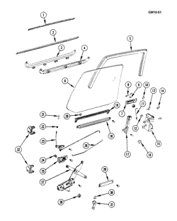 DOORS-REGULATORS-WINDSHIELD-WIPER-WASHER Chevrolet Chevette 1978-1981 T REAR DOOR HARDWARE
