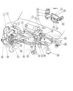 КРЕПЛЕНИЕ КУЗОВА-КОНДИЦИОНЕР-ПРИБОРНЫЙ ЩИТОК Chevrolet Chevette 1976-1981 T AIR CONDITIONING CONTROL SYSTEM