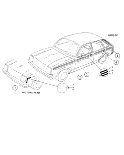 BODY MOLDINGS-SHEET METAL Chevrolet Chevette 1981-1981 T68 STRIPES