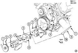 FUEL SYSTEM-EXHAUST-EMISSION SYSTEM Chevrolet Celebrity 1982-1985 A VACUUM PUMP MOUNTING-4.3L V6 (LT7/4.3T) DIESEL W/A.C.