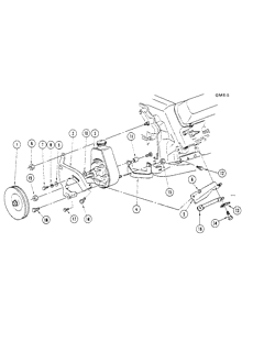 FRONT SUSPENSION STEERING Buick Regal 1977-1977 A,B,C,X 350R/403M V8 POWER STEERING PUMP MOUNTING