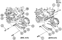 СТАРТЕР-ГЕНЕРАТОР-СИСТЕМА ЗАЖИГАНИЯ-ЭЛЕКТРООБОРУДОВАНИЕ-ЛАМПЫ Pontiac 6000 1982-1982 A GENERATOR MOUNTING-2.8L V6 (LE2/2.8X)