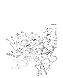 КРЕПЛЕНИЕ КУЗОВА-КОНДИЦИОНЕР-ПРИБОРНЫЙ ЩИТОК Chevrolet Chevette 1981-1981 T AIR CONDITIONING CONTROL SYSTEM (1981 2ND DESIGN)