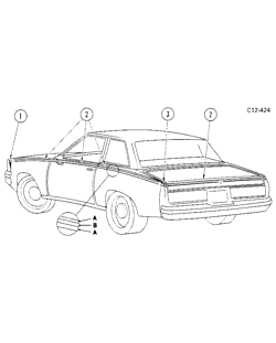 BODY MOLDINGS-SHEET METAL Chevrolet Monte Carlo 1981-1981 AT,AW27-69 STRIPES (W/D84)