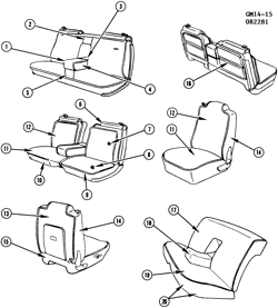 CONVERTIBLE TOP HARDWARE-INTERIOR TRIM-SEAT BELTS Cadillac Deville 1976-1981 COATED FABRIC SEAT NOMENCLATURE CHART