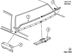 BODY MOLDINGS-SHEET METAL-REAR COMPARTMENT HARDWARE-ROOF HARDWARE Chevrolet Celebrity 1982-1983 A19-27 MOLDINGS/BODY-ABOVE BELT-C09