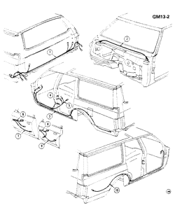 BODY WIRING-VINYL TOP TRIM Buick Regal 1976-1981 BODY WIRING HARNESS TYPICAL (WAGON)