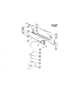 ВЕТРОВОЕ СТЕКЛО-СТЕКЛООЧИСТИТЕЛЬ-ЗЕРКАЛА-ПРИБОРНАЯ ПАНЕЛЬ-КОНСОЛЬ-ДВЕРИ Chevrolet Monte Carlo 1982-1987 G WIPER SYSTEM/WINDSHIELD
