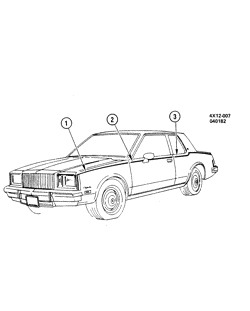 МОЛДИНГИ КУЗОВА-ЛИСТОВОЙ МЕТАЛ-ФУРНИТУРА ЗАДНЕГО ОТСЕКА-ФУРНИТУРА КРЫШИ Buick Skylark 1982-1982 X37 STRIPES/BODY (D90)