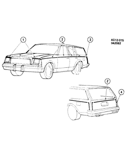 BODY MOLDINGS-SHEET METAL-REAR COMPARTMENT HARDWARE-ROOF HARDWARE Buick Regal 1983-1983 G35 STRIPES/BODY (D90)