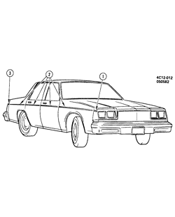 МОЛДИНГИ КУЗОВА-ЛИСТОВОЙ МЕТАЛ-ФУРНИТУРА ЗАДНЕГО ОТСЕКА-ФУРНИТУРА КРЫШИ Buick Electra 1983-1983 C69 STRIPES/BODY (D85)