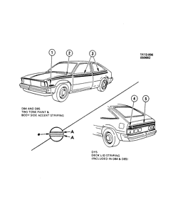 BODY MOLDINGS-SHEET METAL-REAR COMPARTMENT HARDWARE-ROOF HARDWARE Chevrolet Citation 1983-1983 X STRIPES/BODY