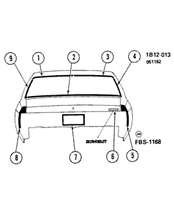 BODY MOLDINGS-SHEET METAL-REAR COMPARTMENT HARDWARE-ROOF HARDWARE Chevrolet Caprice 1983-1983 BL MOLDINGS/BODY-REAR