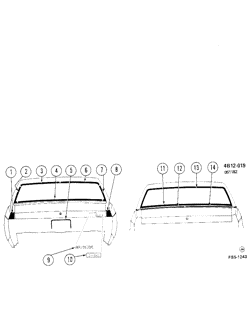 BODY MOLDINGS-SHEET METAL-REAR COMPARTMENT HARDWARE-ROOF HARDWARE Buick Estate Wagon 1983-1983 BN MOLDINGS/BODY-REAR