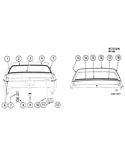 BODY MOLDINGS-SHEET METAL-REAR COMPARTMENT HARDWARE-ROOF HARDWARE Buick Electra 1983-1983 CX37 MOLDINGS/BODY-REAR