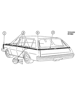 МОЛДИНГИ КУЗОВА-ЛИСТОВОЙ МЕТАЛ-ФУРНИТУРА ЗАДНЕГО ОТСЕКА-ФУРНИТУРА КРЫШИ Chevrolet Malibu 1983-1983 G35 STRIPES/BODY (W/D84)