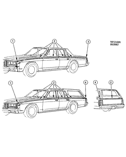 МОЛДИНГИ КУЗОВА-ЛИСТОВОЙ МЕТАЛ-ФУРНИТУРА ЗАДНЕГО ОТСЕКА-ФУРНИТУРА КРЫШИ Chevrolet Impala 1983-1983 B STRIPES/BODY (W/D84)