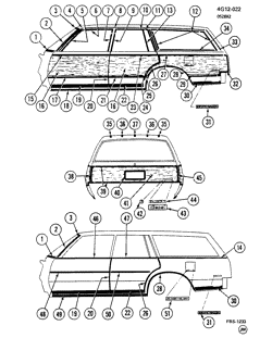 МОЛДИНГИ КУЗОВА-ЛИСТОВОЙ МЕТАЛ-ФУРНИТУРА ЗАДНЕГО ОТСЕКА-ФУРНИТУРА КРЫШИ Buick Regal 1983-1983 G35 MOLDINGS/BODY
