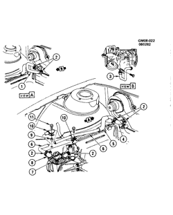 TÔLE AVANT-CHAUFFERETTE-ENTRETIEN DU VÉHICULE Buick Skylark 1982-1983 X HOSES & PIPES/HEATER-2.5L L4 (LR8/2.5R)(C60)