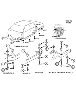 SUP. DE CARR. - AIR CLIM.- AUDIO/DIVERTISSEMENT Chevrolet Caprice 1988-1990 B69 BODY MOUNTING